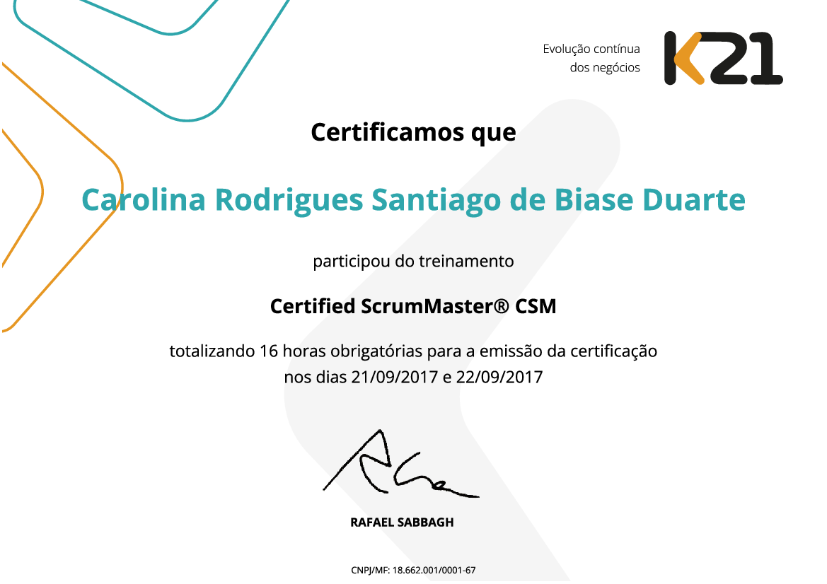Certificado K21